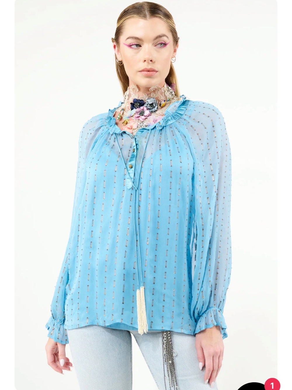 NWT Aratta maven blouse color Niagara size M